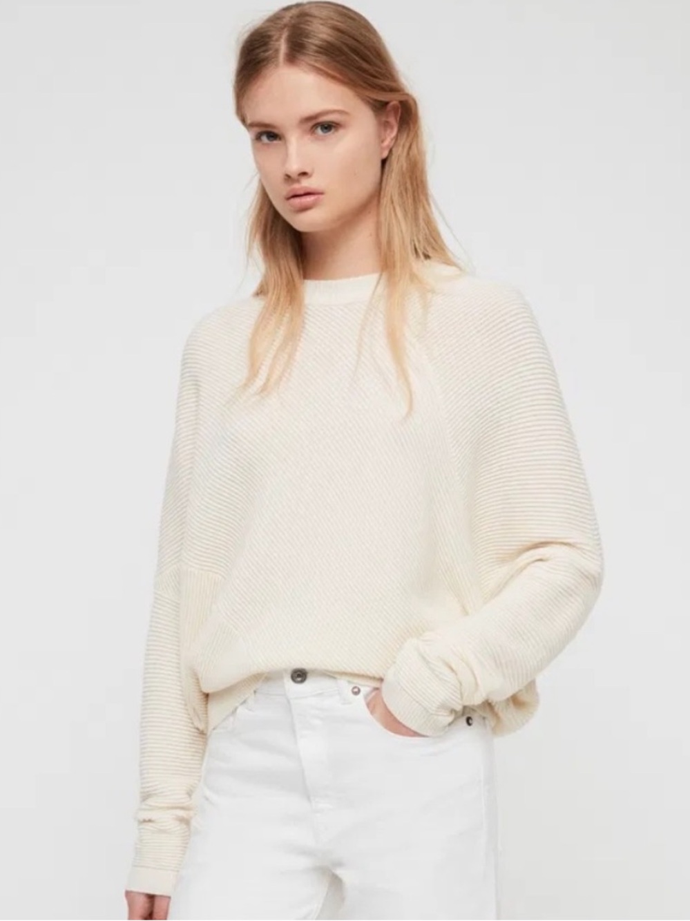 ALLSAINTS Deon Wool and Cashmere Cream Jumper Sweater